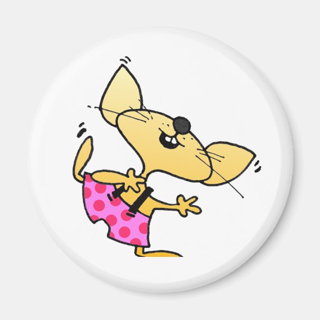Funny Cartoon Rats Dance Magnet (Front)