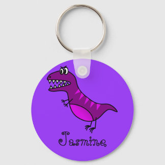Funny Cartoon Rex Cute Dinosaur Personalised Gift Key Ring