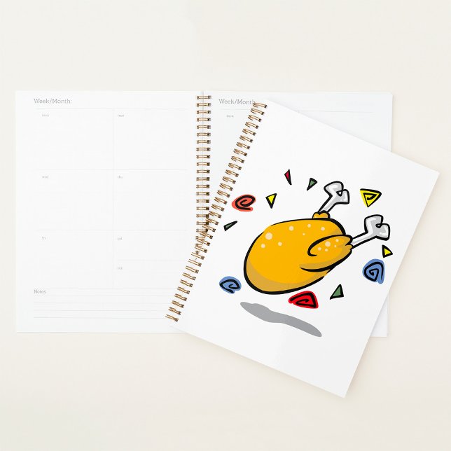 Funny Cartoon Roast Chicken Falling Planner (Creator Uploaded)