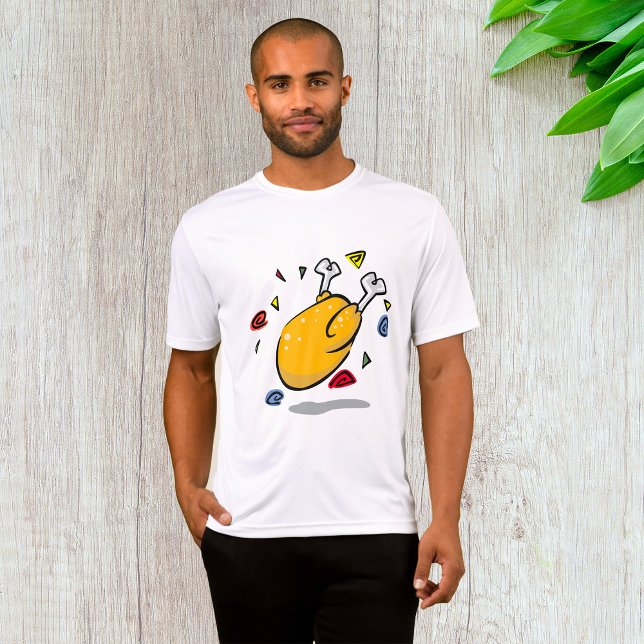 Funny Cartoon Roast Chicken Falling T-Shirt (Creator Uploaded)
