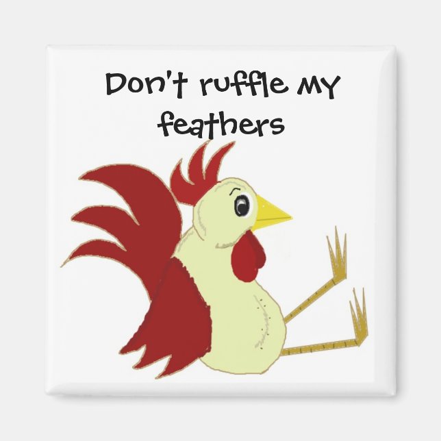 Funny Cartoon Rooster Magnet (Front)