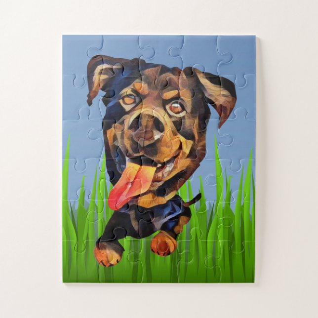 Funny Cartoon Rottweiler 30 Piece Puzzle (Vertical)