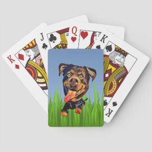 Funny Cartoon Rottweiler Deck of Cards