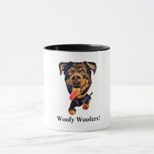Funny Cartoon Rottweiler Dog Mug