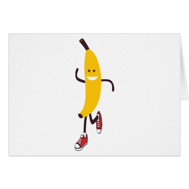 Funny Cartoon Running Banana (Front Horizontal)