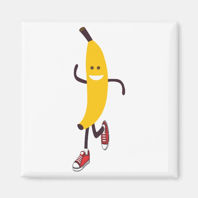 Funny Cartoon Running Banana Magnet (Front)