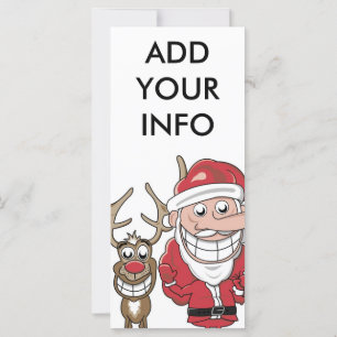 Funny Cartoon Santa and Rudolph