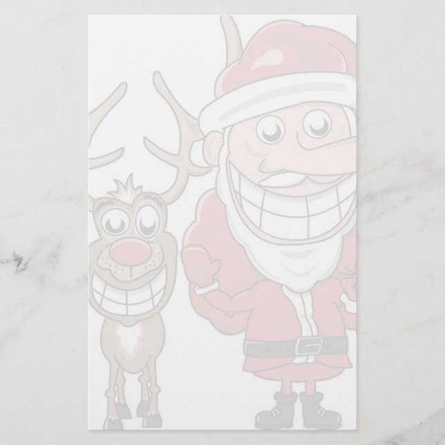 Funny Cartoon Santa and Rudolph (Front)