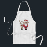 Funny Cartoon Santa and Rudolph Standard Apron<br><div class="desc">A Humourous Cartoon Santa and Rudolph Sketch.</div>