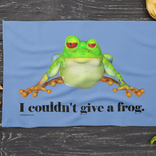 Funny Cartoon Sarcastic Frog Tea Towel