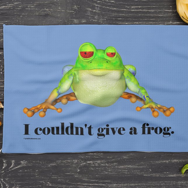 Funny Cartoon Sarcastic Frog Tea Towel (Creator Uploaded)