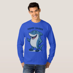 Funny Cartoon Shark in Slippers – Happy Shark T-Shirt