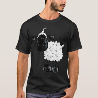 Funny Cartoon Sheep Cute Woolly Farm Animal T-Shirt