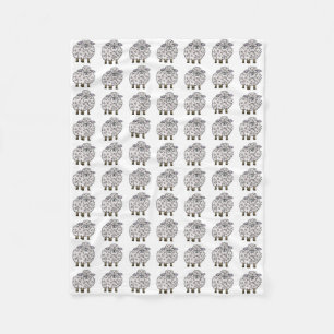 Funny Cartoon Sheep Fleece Blanket