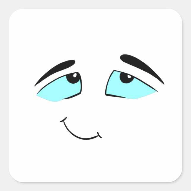 funny cartoon shirt, funny faces, cartoon shirt W1 Square Sticker (Front)