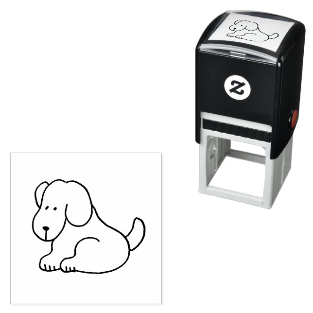 Funny Cartoon Sitting Dog  Self-inking Stamp (In Situ)