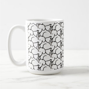 Funny Cartoon Sitting Dogs Coffee Mug