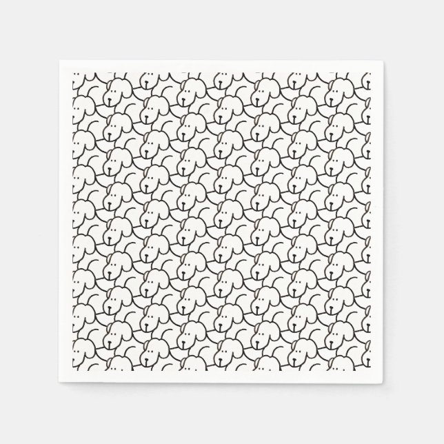 Funny Cartoon Sitting Dogs Napkin (Front)