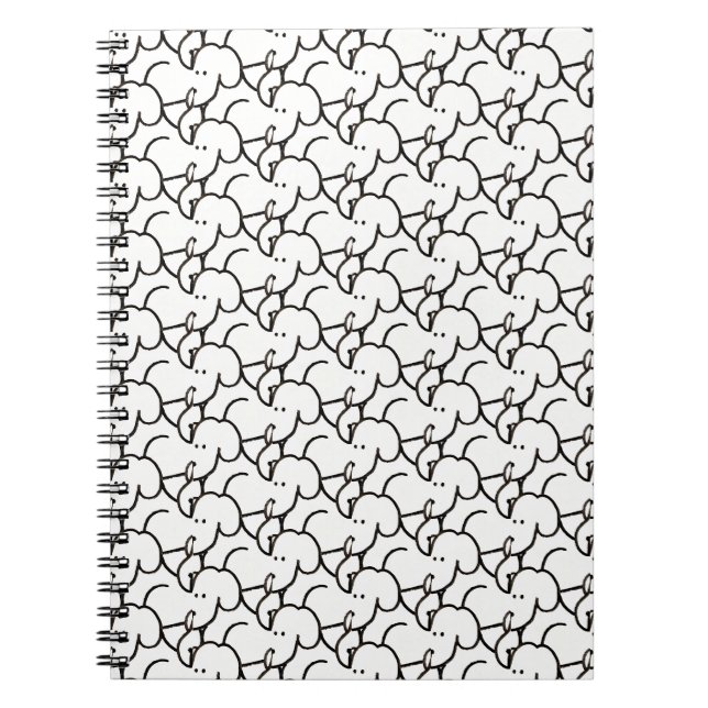 Funny Cartoon Sitting Dogs Notebook (Front)