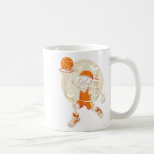 Funny Cartoon Skeleton Basketball Halloween Player Coffee Mug