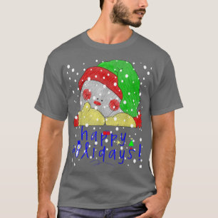 Funny Cartoon Snowman Art Happy Holidays T-Shirt