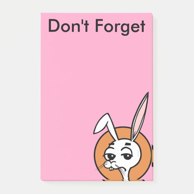 FUNNY CARTOON STYLE RABBIT POST-IT NOTES NOTEPAD (Front)