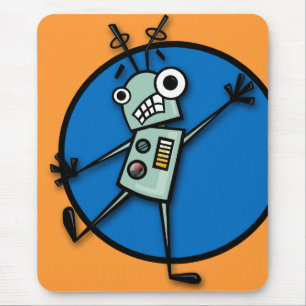 FUNNY CARTOON STYLE ROBOT MOUSE PAD
