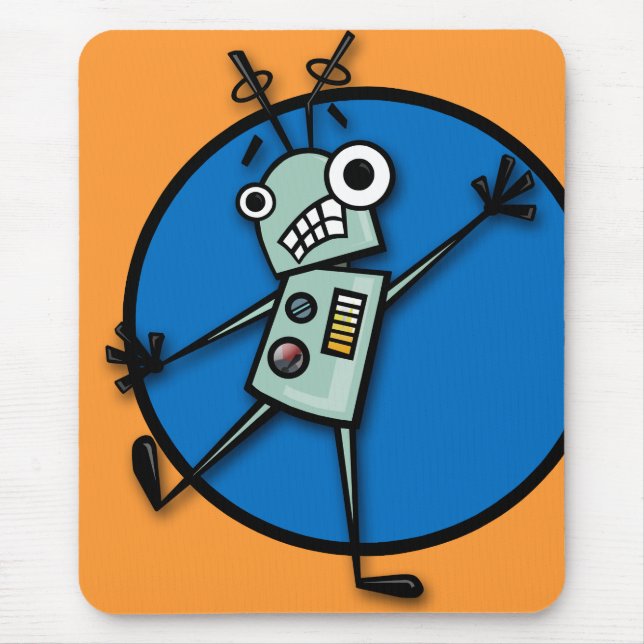 FUNNY CARTOON STYLE ROBOT MOUSE PAD (Front)