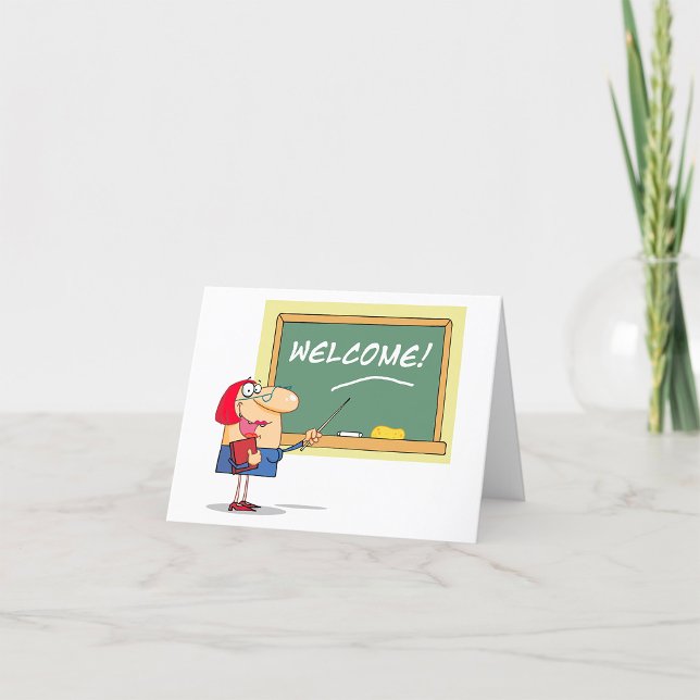 Funny Cartoon Teacher Welcome Back to School Thank You Card (Creator Uploaded)