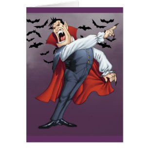 Funny Cartoon Vampire with Bats by Al Rio