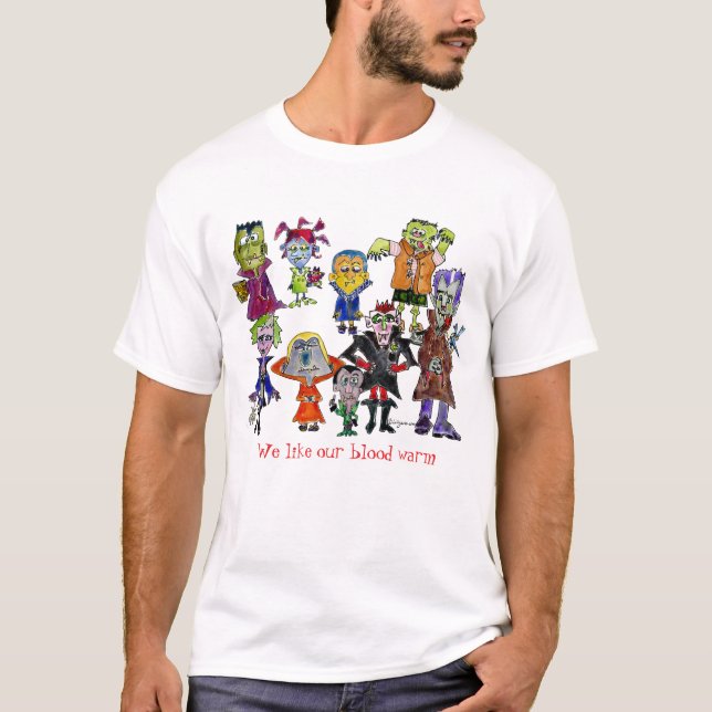 Funny Cartoon Vampires T-Shirt (Front)