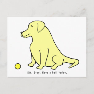 Funny Cartoon Yellow Lab For A Dog Lover Cute Dog Postcard