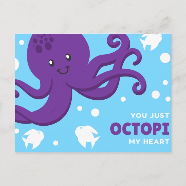 Funny Cartoony Octopus Postcard (Front)