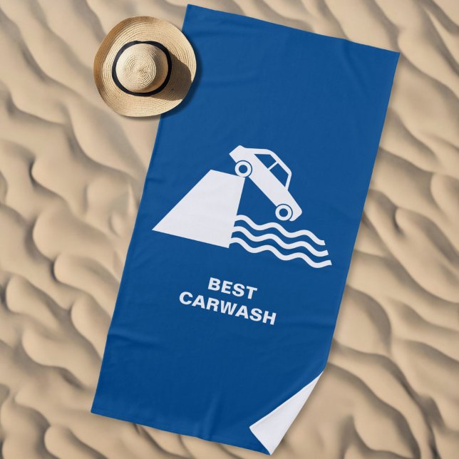 Funny Carwash Sign Beach Towel (Creator Uploaded)