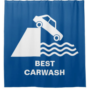 Funny Carwash Sign Shower Curtain