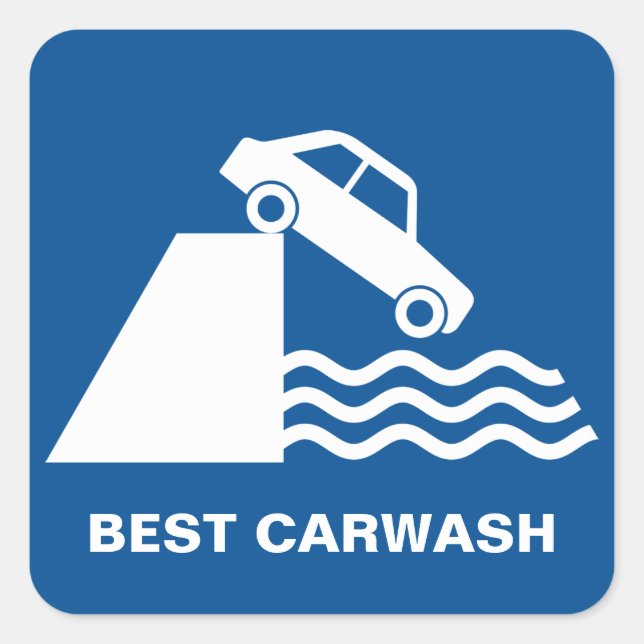 Funny Carwash Sign Square Sticker (Front)