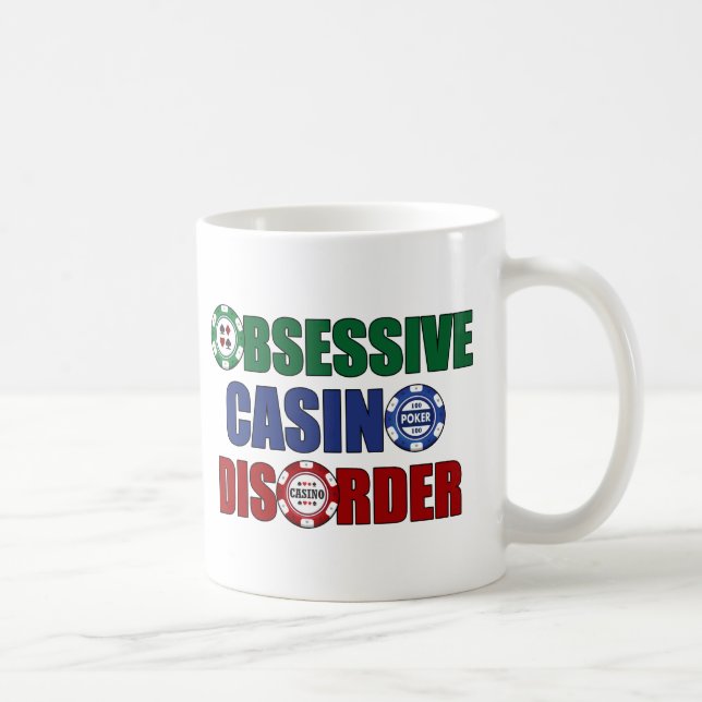 Funny Casino Addict Gambling Poker Chips Coffee Mug (Right)