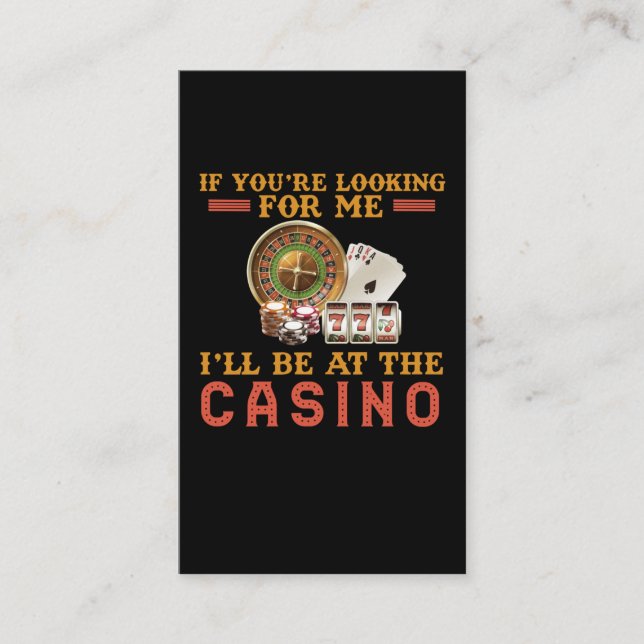 Funny Casino addicted Gambling Humour Business Card (Front)