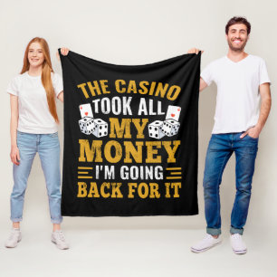 Funny Casino gambling money Fleece Blanket