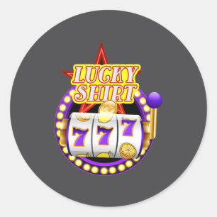 Funny Casino Slot Machine Jackt Lucky Classic Round Sticker