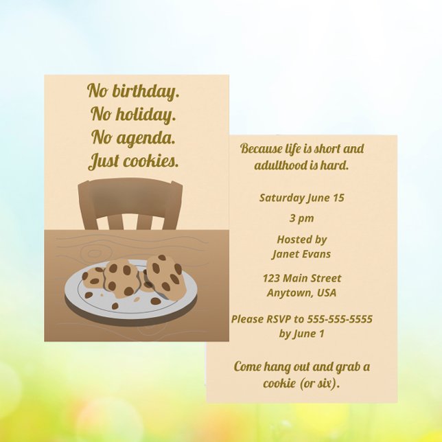 Funny Casual Cookie Gathering  Invitation (Creator Uploaded)