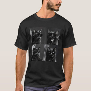 Funny Cat 4-Panel Photo Strip Selfie Style Vintage T-Shirt
