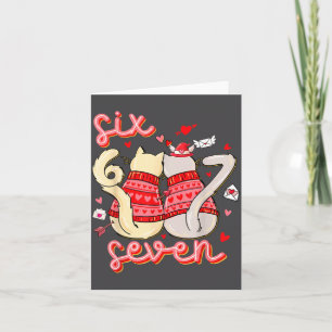 Funny Cat 67 Meme Six Seven Gen Alpha Slang Kids V Card