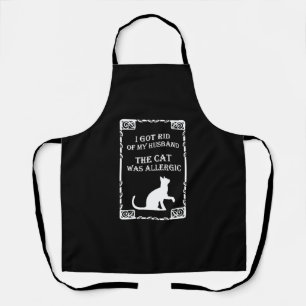 Funny Cat Allergic T-Shirt for Women Apron