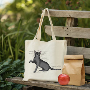 Funny Cat Anatomy Diagram Humour Nerdy Tote Bag