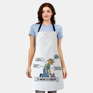 Funny Cat Anatomy of a Gardener Cute Pet Lover Apron