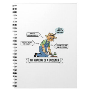 Funny Cat Anatomy of a Gardener   Cute Pet Lover   Notebook