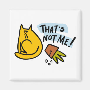 Funny cat and an overturned flower pot magnet