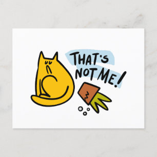 Funny cat and an overturned flower pot postcard