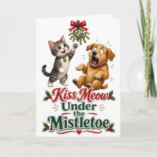 Funny Cat and Dog Christmas Card